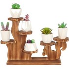 Small Plant Stand Shelf for Windowsill Tabletop Flower Shape - Carbonized