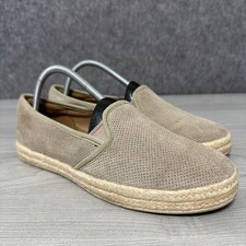 Clarks Azella Theoni Perforated Suede Espadrille Slip On Shoes Taupe Womens 9