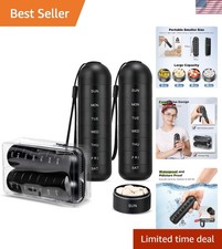 2 Pack Metal Travel Pill Organizer Waterproof Airtight Design