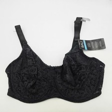 Bali Smoothing T-Shirt Bra Womens 36D Black Lace Underwire Unpadded DF3432 NWT