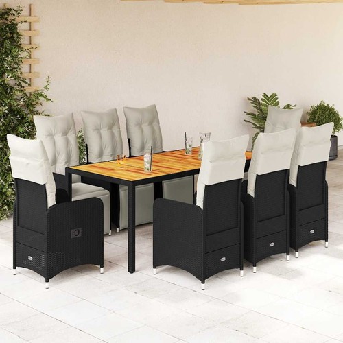 Vidaxl Bistroset Sitzgruppe Balkonset Gartenmöbel 3-tlg. Schwarz Poly Rattan vid - Bild 3 von 60