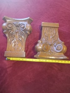 Raymond Elkins Rail Designs CP30 Oak Wood Corbel Pair Traditional Stained 12x7x…