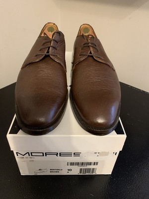 Moreschi Men's Brown Leather Dress Shoes, Lace Up, Size 10, Made In Italy
