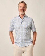 johnnie-O Short Sleeve Performance Button Down Shirt - Macks Maliblu Size L