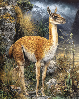 Vicuna Vicugna vicugna Standing Natural History Art/992756145