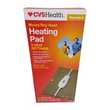 CVS Standard Moist/Dry Heat Heating Pad, 3 Heat Setting, Easy Use Controller New
