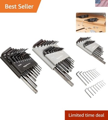 Versatile 36-Piece SAE & Metric Allen Wrench Set in Durable Storage Cases