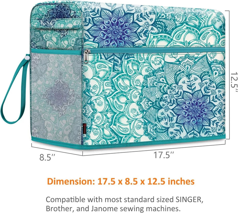 Cubierta protectora antipolvo para máquina de coser con mango lateral para cantante estándar Foto 2 de 4