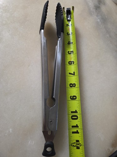 Farberware 11 inch Silicone Tip Locking Food Tongs In Black And Stainless Steel - Picture 4 of 7