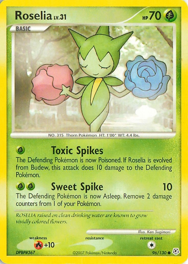 Roselia 96/130 Common Diamond & Pearl Pokemon Lightly Played