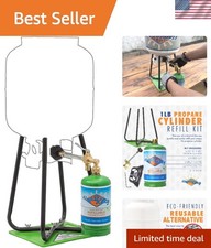 Portable 1LB Refillable Propane Cylinder with Fast Refill Stand - Compact  Safe