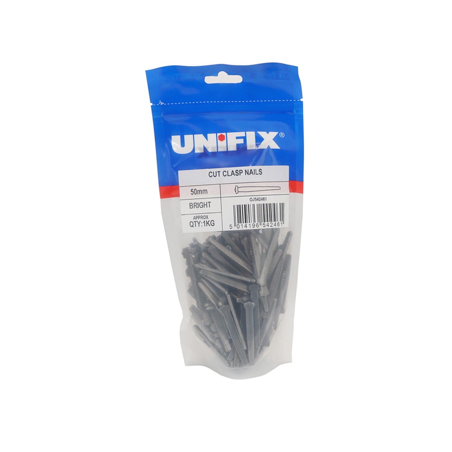 Unifix Bright Cut Clasp Nail 50mm 1kg Bag - POU9CN/005 - Box of 5