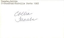 Collin Tanabe Signed 3x5 Index Card Cut Ports Autograph Den