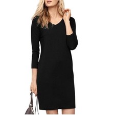 Eileen Fisher Dress Womens PSmall V-Neck 3/4 Sleeve Viscose-Jersey