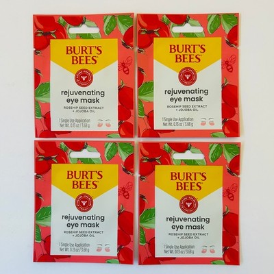 BURT'S BEES Rejuvenating EYE MASK soothing self care refreshing gentle easy 4pk