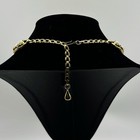 Vintage SELRO Signed Choker Necklace Gold Tone Celluloid Flowers Rhinestones — photo 3