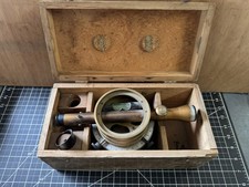 Vintage Surveying Transit Level Instrument in Wooden Box