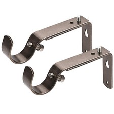 2 PCS Adjustable Curtain Rod Bracket Antique Silver Fits 1 / 11/8 Inch Hook