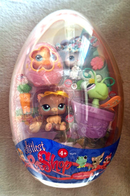 RARE Littlest Pet Shop SPRING EGG: CHICK PERSIAN CAT RABBIT BUTTERFLY. LPS 2008!