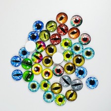 18mm 80Pcs Mixed Dragon Glass Eye Cabochon Eyeball for Craft DIY Art Supplies