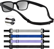 Kids Glasses Strap 4 Pieces Adjustable Small, A4 Grey/Blue/Purple/Black