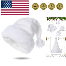 Santa Hats for Adults, Unisex Velvet Touch Comfort Christmas Hats for New Fe...