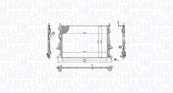 MAGNETI MARELLI 350213215700 Radiator, engine cooling for FORD