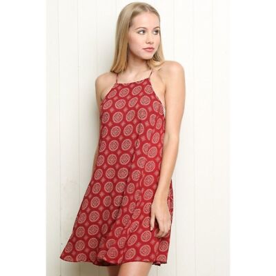 Brandy Melville Red Abigail Medallion Dress Sz: One Size | eBay