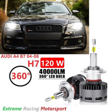 0000AUDI A4 B7 04-08 LAMPADE LED FARI LENTICOLARI H7 12V 40000LM 360° ULTRAWHITE