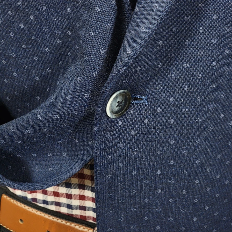 Abrigo Blazer Deportivo Ben Sherman Sastrería Para Hombre Dos Botones Azul Marino Mezcla de Poli 48L Foto 3 de 4