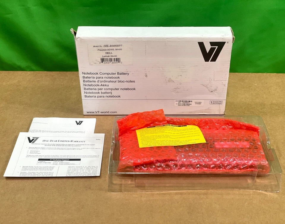 Batería de iones de litio V7 Dell Latitude E6400 DEL-E6400HV7 NGGX5 954DF JY8DF XWDK1 NCVW8 Foto 2 de 3