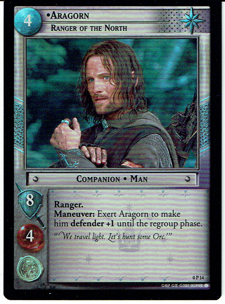 LORD OF THE RINGS TCG / CCG FOIL PROMO 0P14 ARAGORN RANGER LORD OF THE RINGS TCG / CCG FOIL PROMO 0P14 ARAGORN RANGER