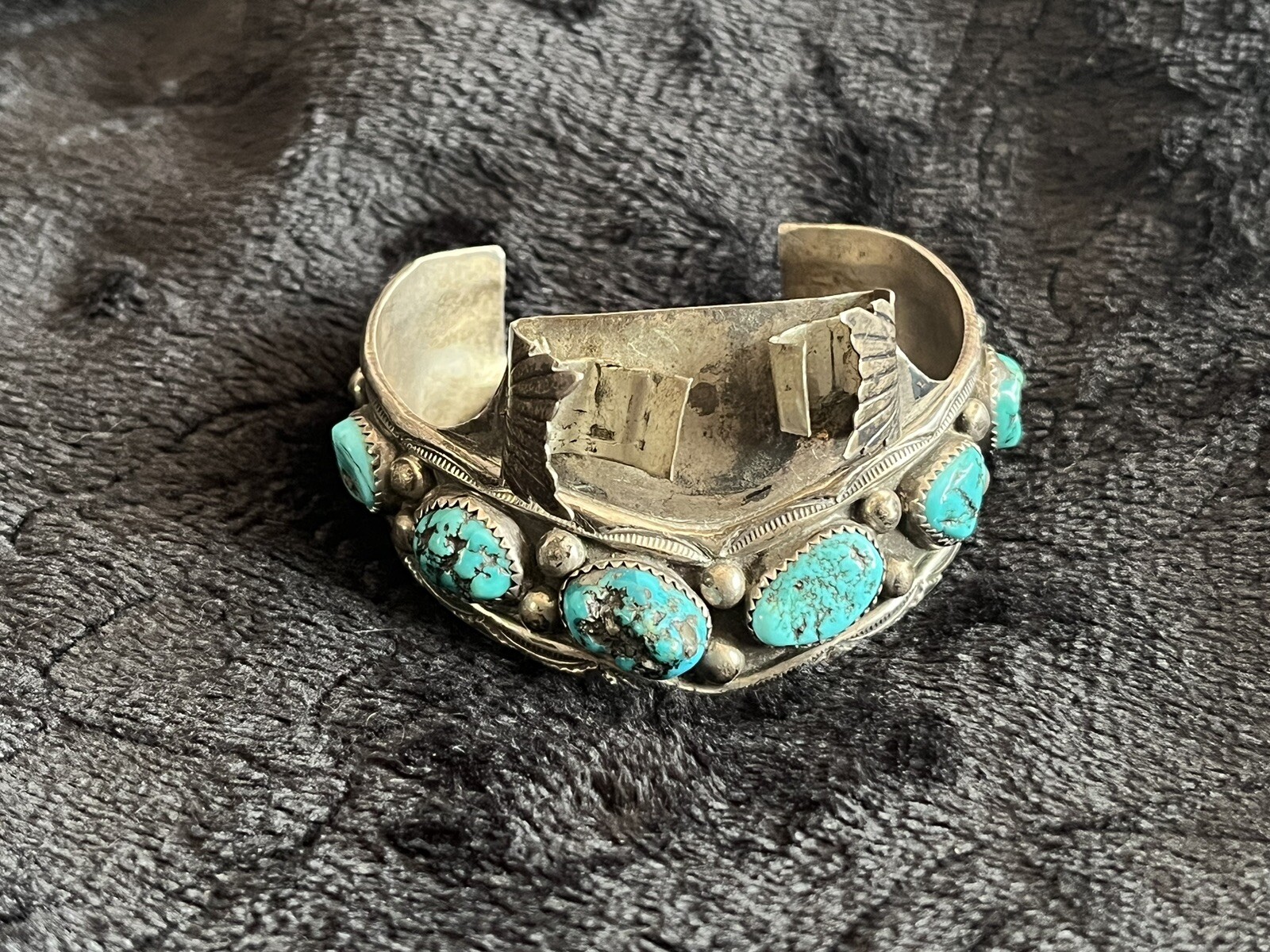 Bracelet Navajo Argent Massif Vintage - Marque Emerson Bill - Style Manchette Sterling