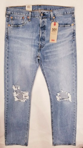 Levis 501 Original Fit Stretch Mens Jeans 36x32 Distressed W36L32 Ripped  5012769 192531695845 | eBay