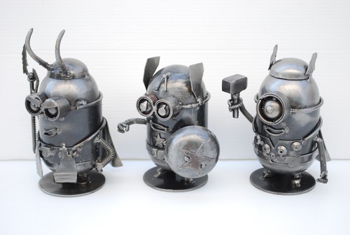 Minion Super Hero Thor Captain America Loki Scrap Metal Sculpture, Gift for Mom - Picture 2 of 11