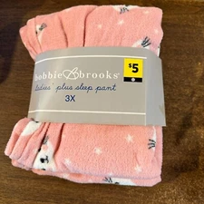 bobbie brooks Super Soft Pink Ladies PLUS Sleep Pant Pajama w Kitty Cats