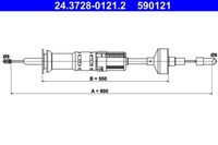 ATE 24.3728-0121.2 Seilzug, KupplungsbetäTigung FüR Seat VW