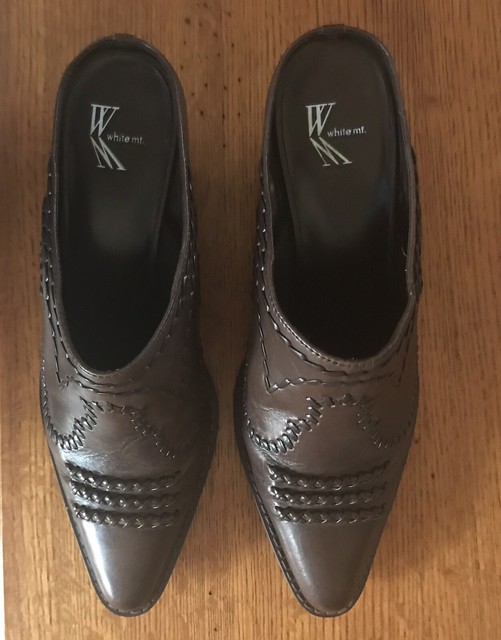 brown leather mules womens