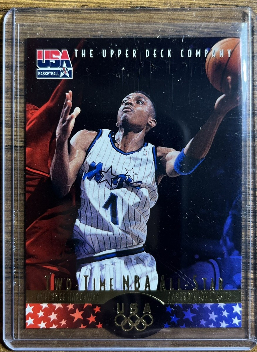 L324　レア 3D Insert 1996 Upper Deck SPX Tribute Anfernee Hardaway ペニー・ハーダウェイ NBA Magic ユニフォーム Panini バスケサイン 221/300 L324 レア 3D Insert 1996 Upper Deck SPX Tribute Anfernee Hardaway