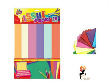 WRAPPING COLOURED TISSUE PAPER PACK Plain Gift Sheet Kids Art Craft Activity UK