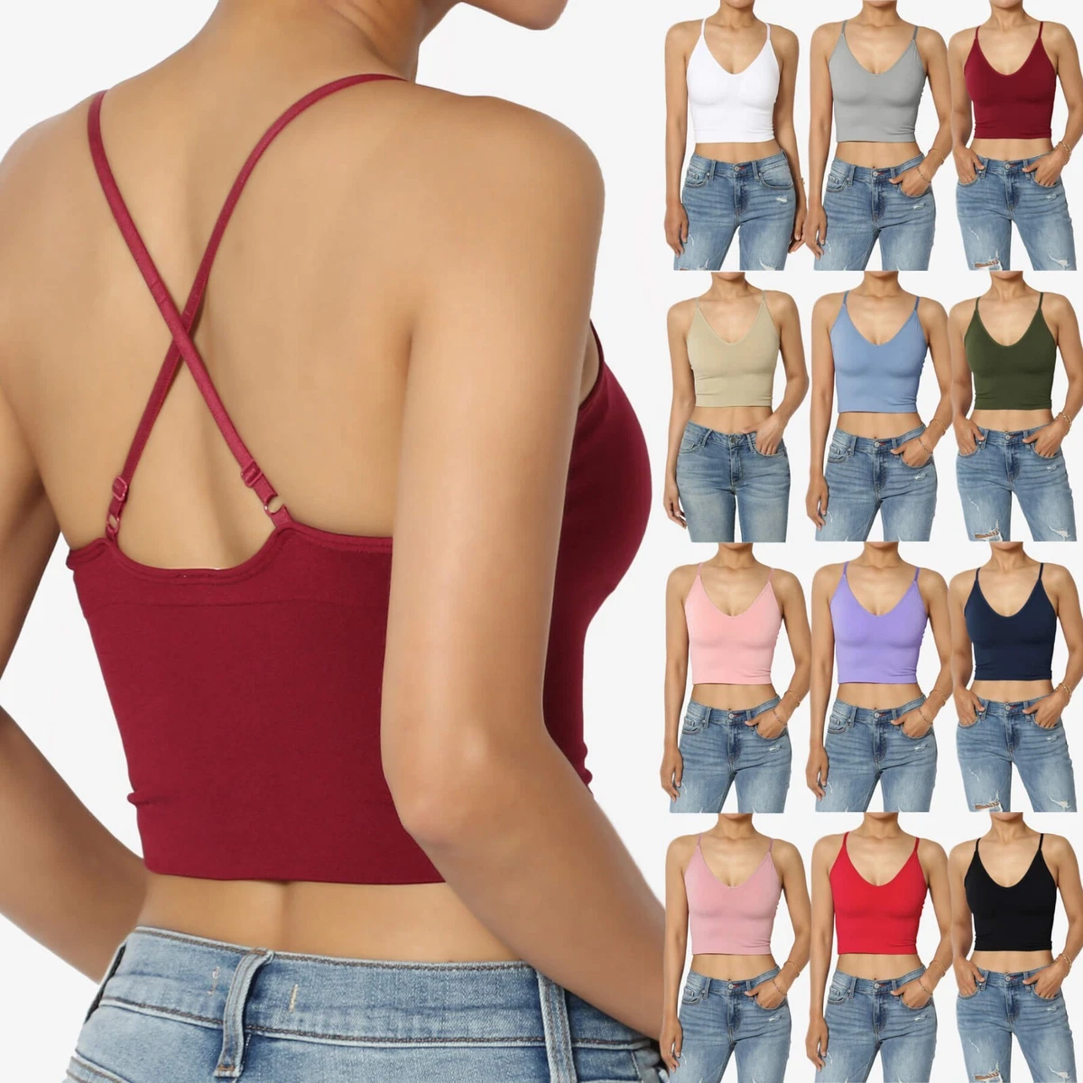 Seamless spaghetti shop strap tank