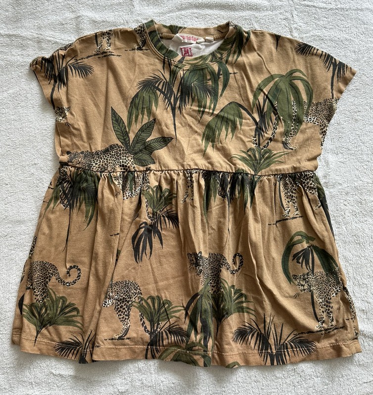 Munster Girls Dress Size 4 Cheetah And Palm Tree Print