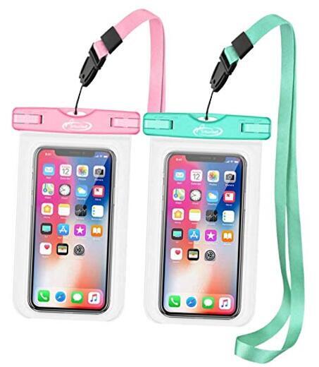 Waterproof Case, Waterproof Cell Phone Dry Bag Compatible XL SETS Green + Pink