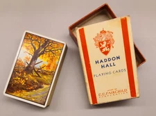 1939 - Vintage Haddon Hall Playing Cards - E E Fairchild Corp - Backroad Fall