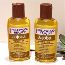 2 Hollywood Beauty Jojoba Oil Hair Scalp  Skin 2oz Smoothing  Straightening