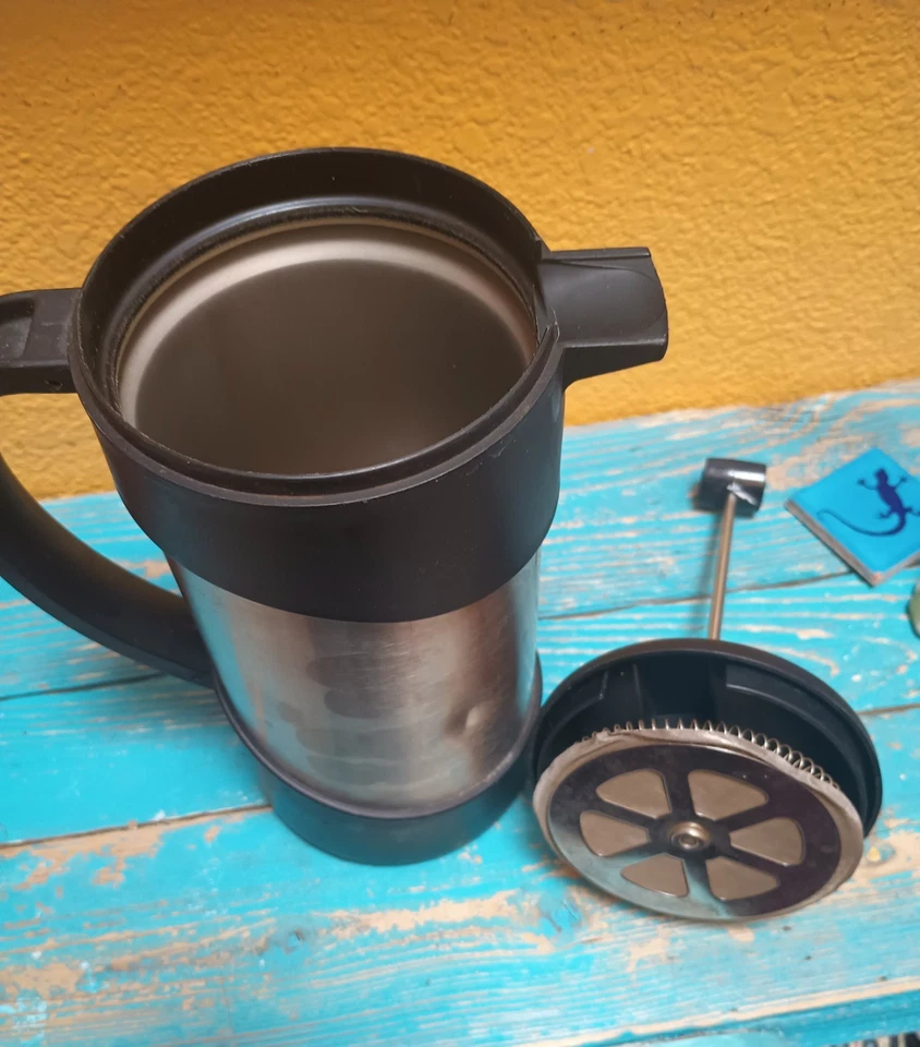 Prensa francesa termo gourmet vintage - 34 oz. Acero inoxidable aislado Foto 3 de 4