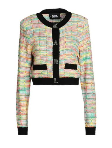KARL LAGERFELD Strickjacke Damen Farbe Bunt In Multicolor Size L Y2K Fashion Top