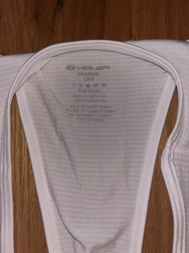 Voler Women's Bicycling Bib Shorts White Black Blue Sz L Silicon Valley Bank - Image 4 of 4