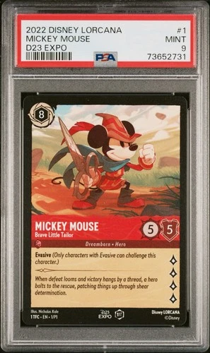 Disney Lorcana Mickey Mouse - Brave Little Tailor D23 Expo Promo Foil PSA 9 EN
