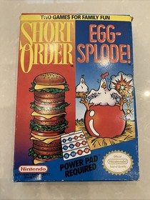 Short Order/Eggsplode NES Box Game and Manual!!  Authentic!  Nintendo